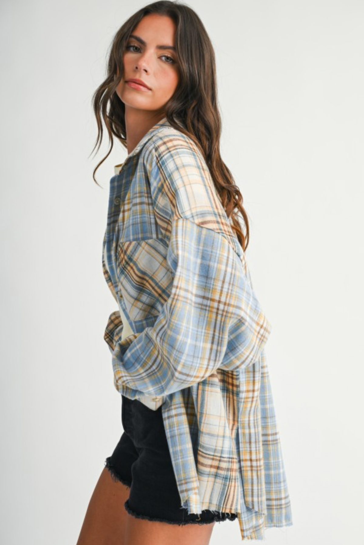 Blue Skies Plaid Button Down