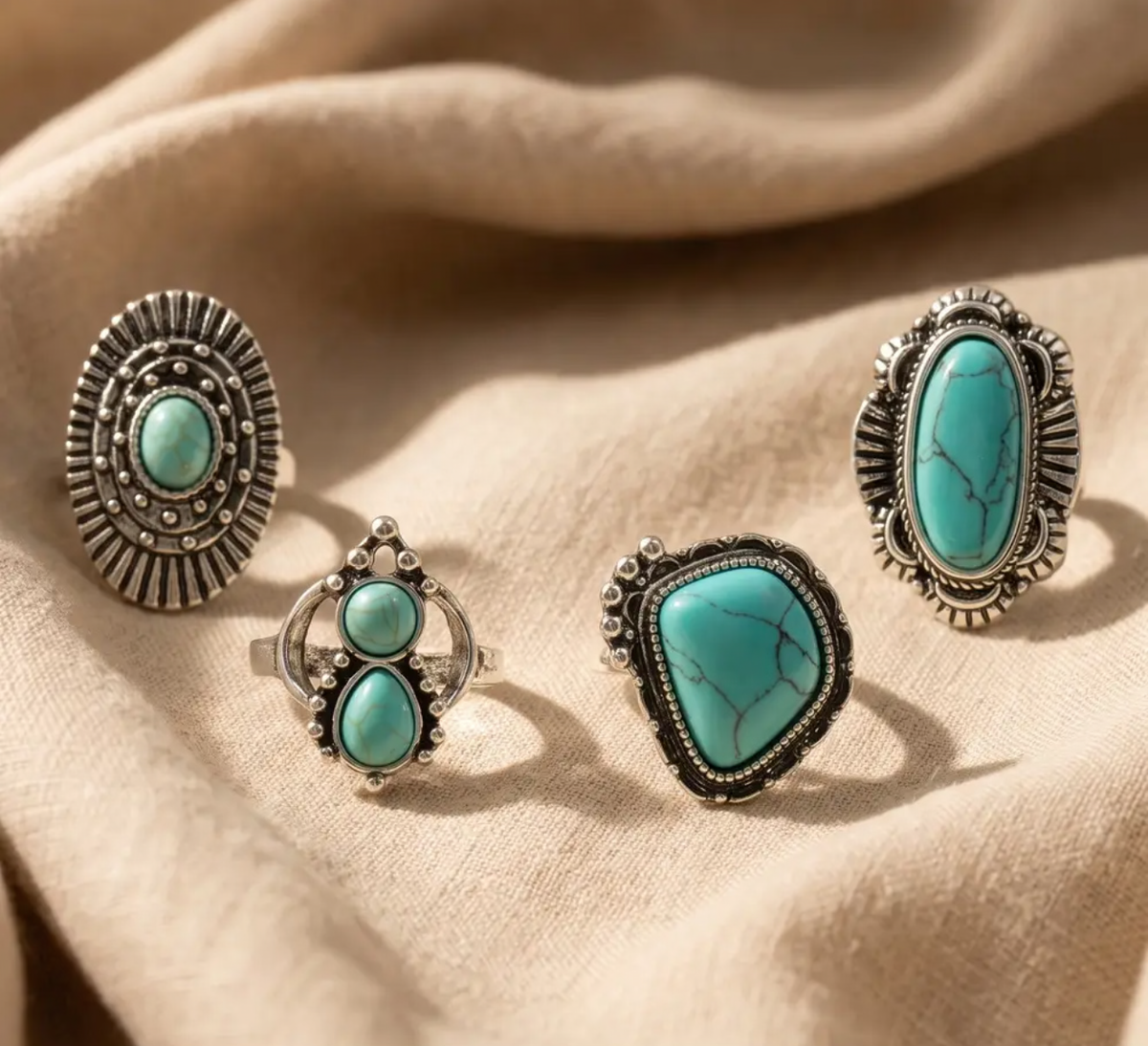 Turquoise Rodeo Ring Set