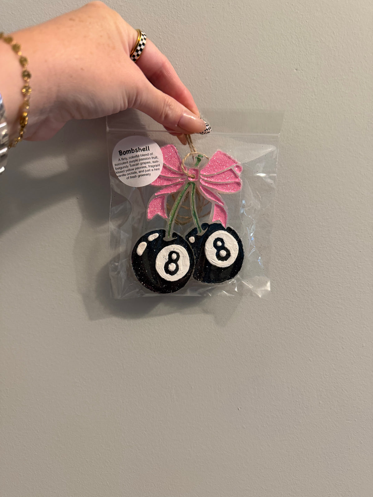 Eight ball car freshie (pink)