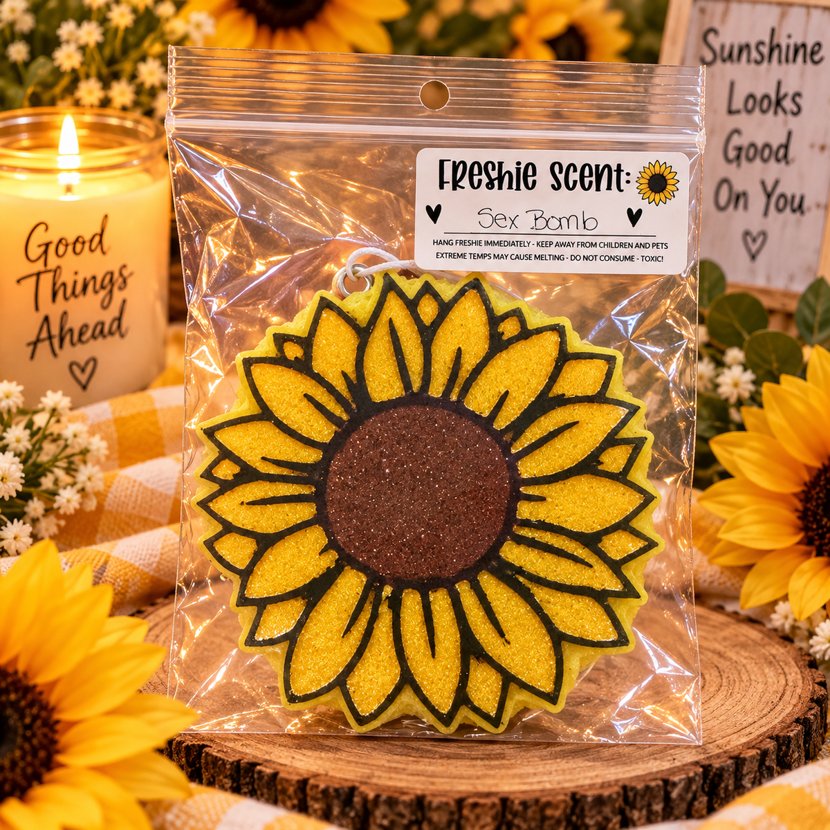 Sunflower car freshie