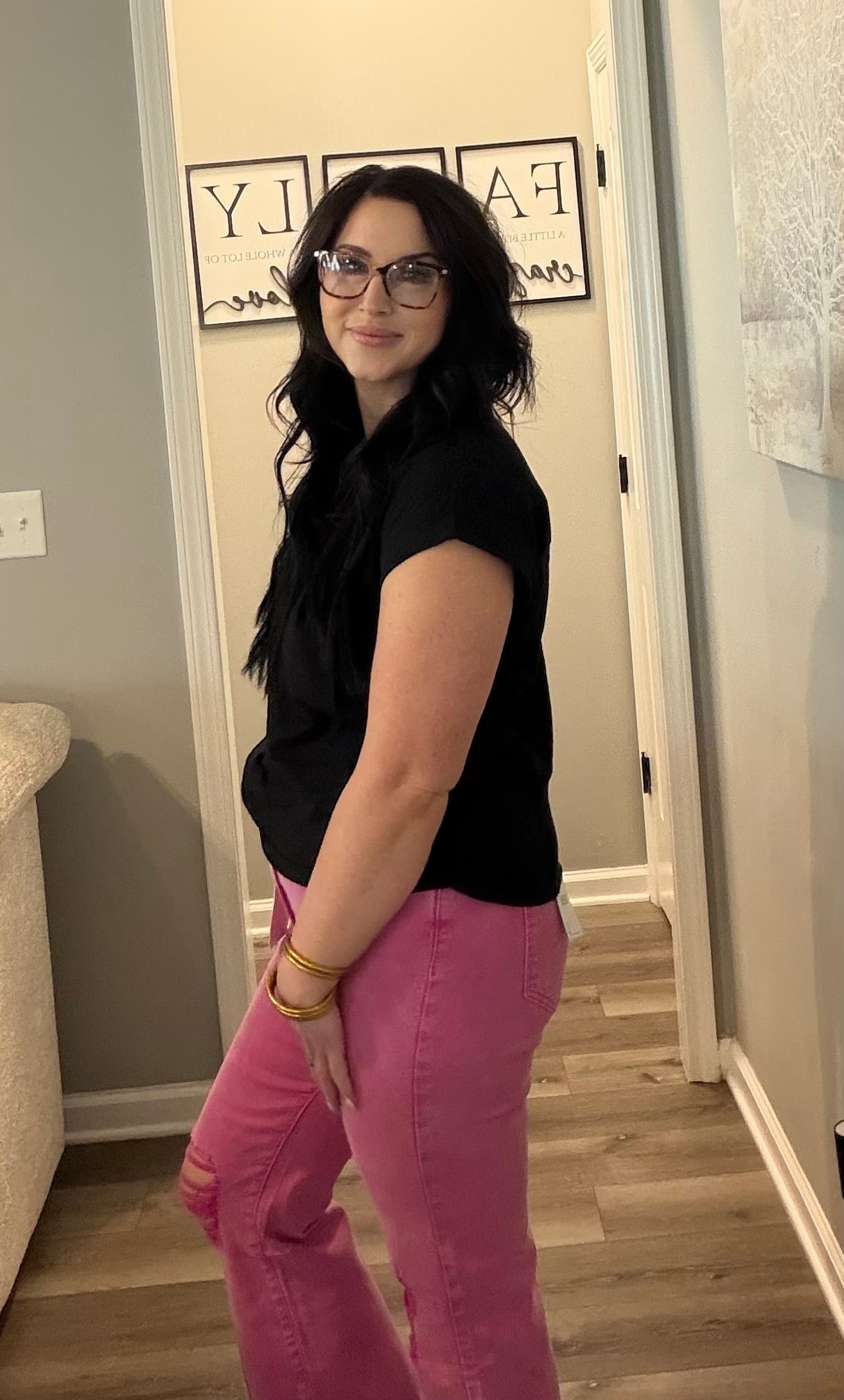 Hot pink pants