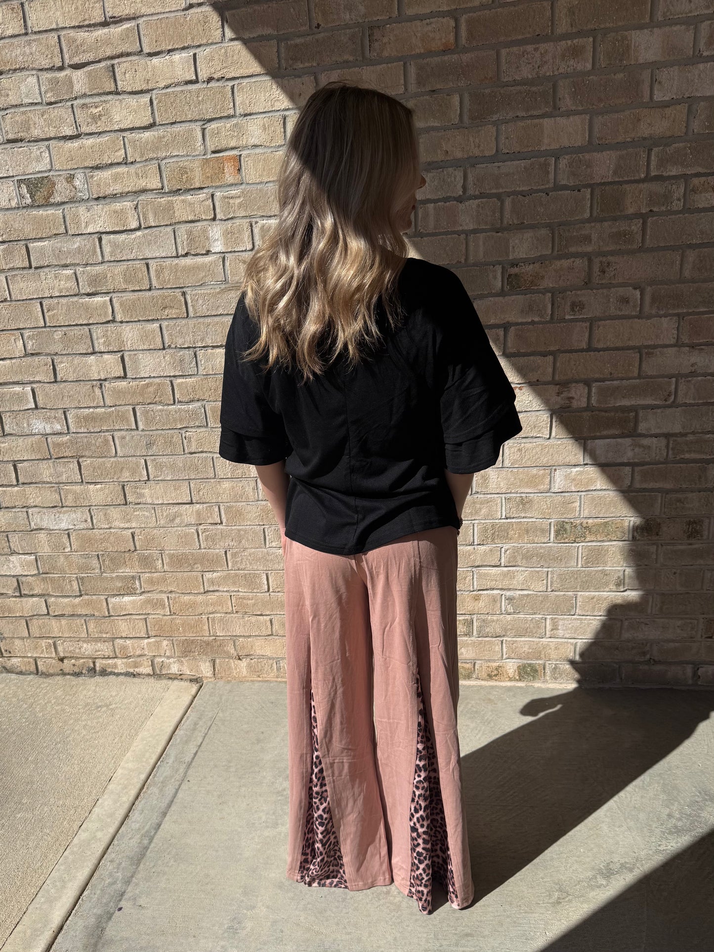 Leopard patchwork pants