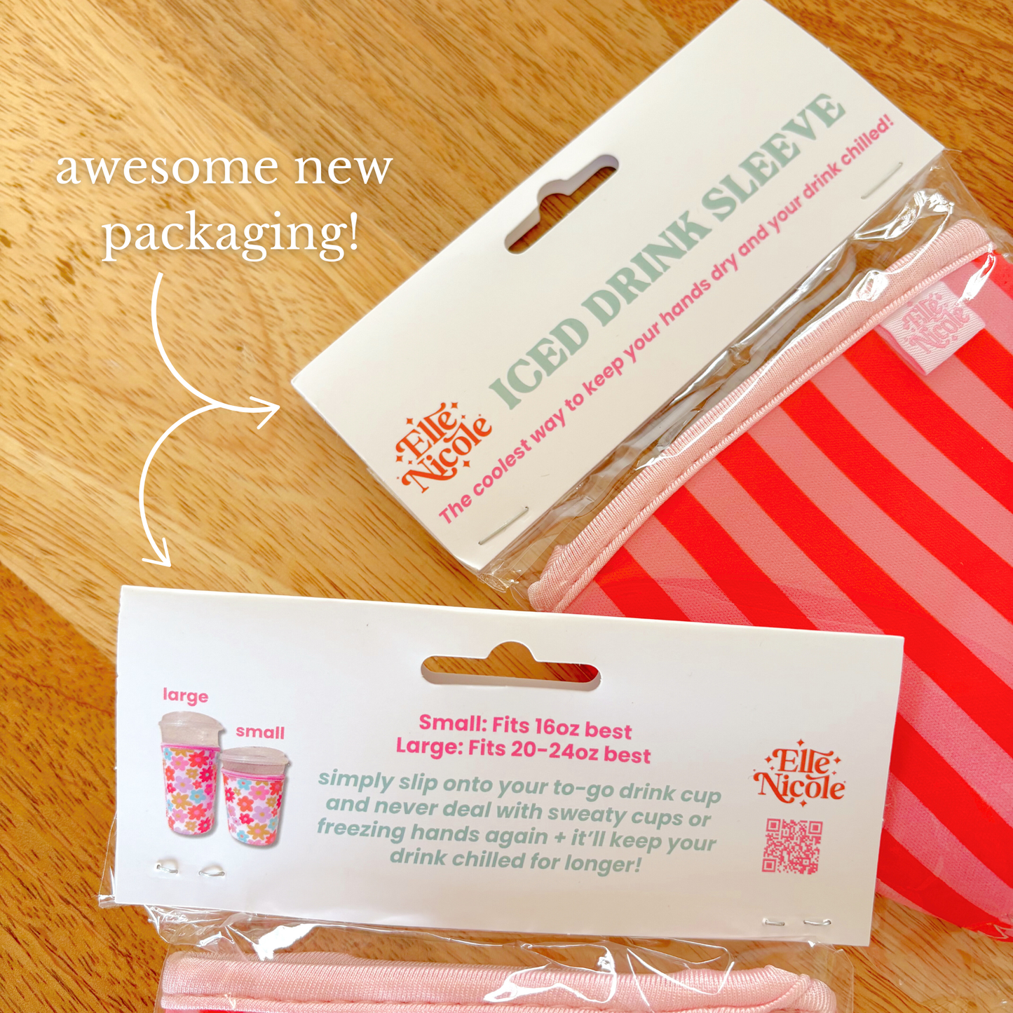 Coffee Cup Cover - Retro Bold Check - Iced Drink Sleeve