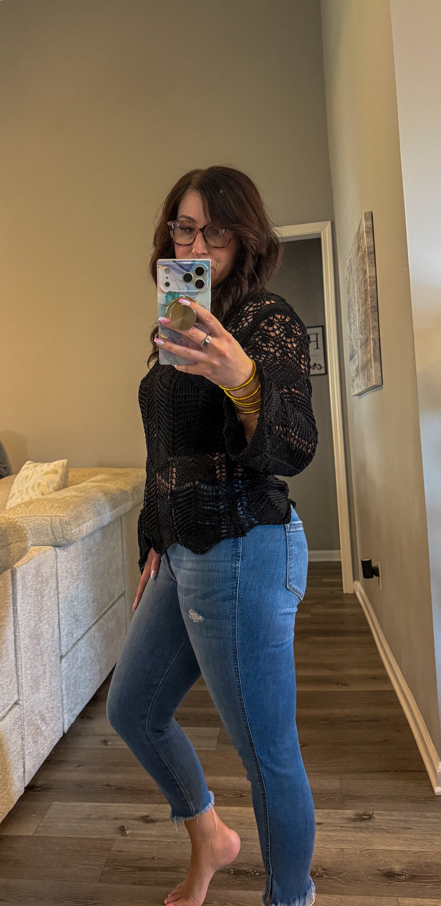 Open Knit Sweater Pullover