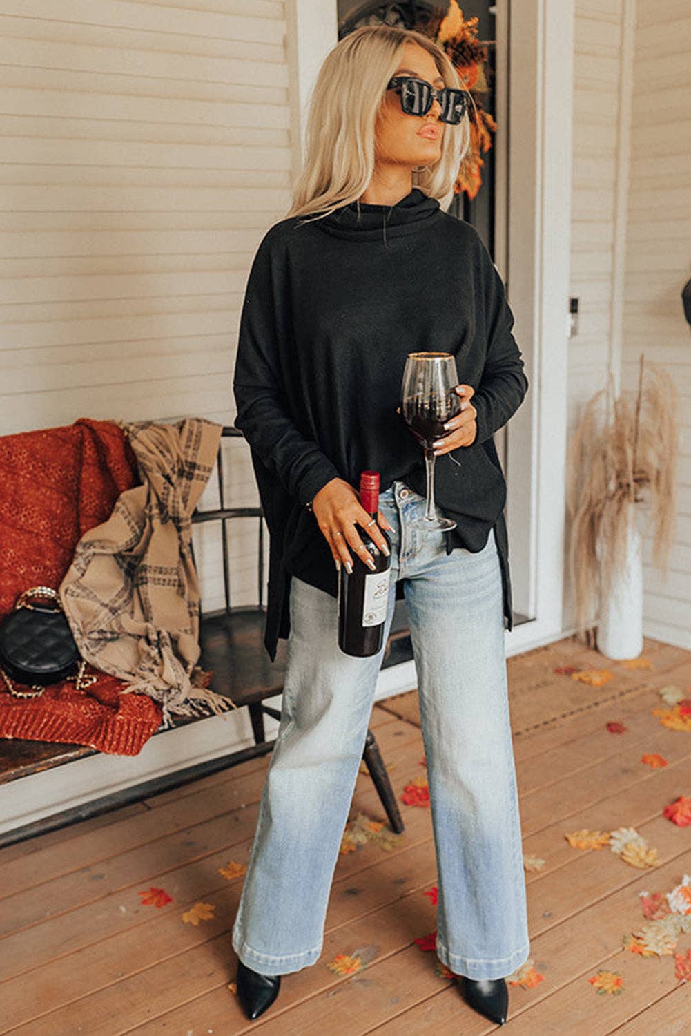 Cowl Neck Tunic Top