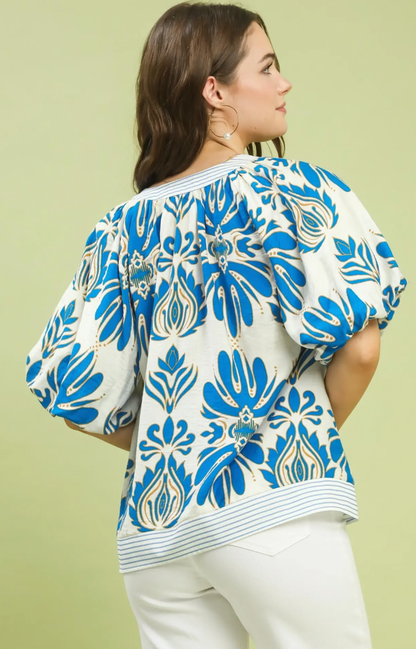 Indigo glow blouse