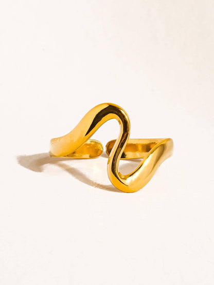 Arther 18K Gold Non-Tarnish Abstract Thin Ring