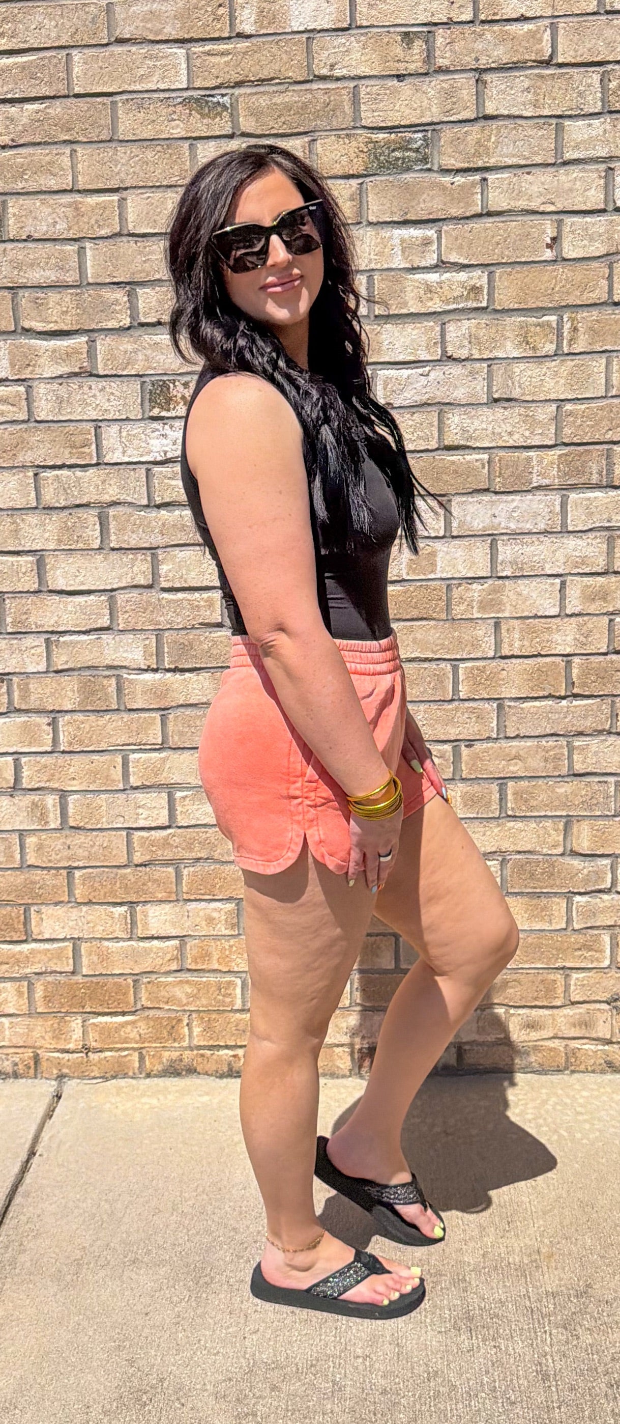 Acid Wash Dolphin Shorts