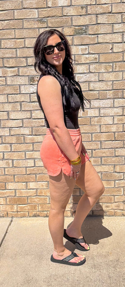 Acid Wash Dolphin Shorts
