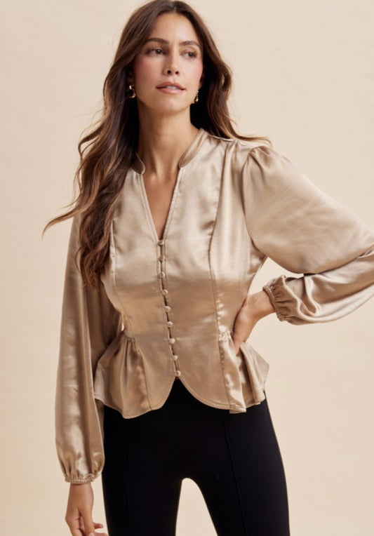 Champagne Dreams Satin Blouse