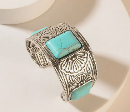 Desert teal cuff bracelet
