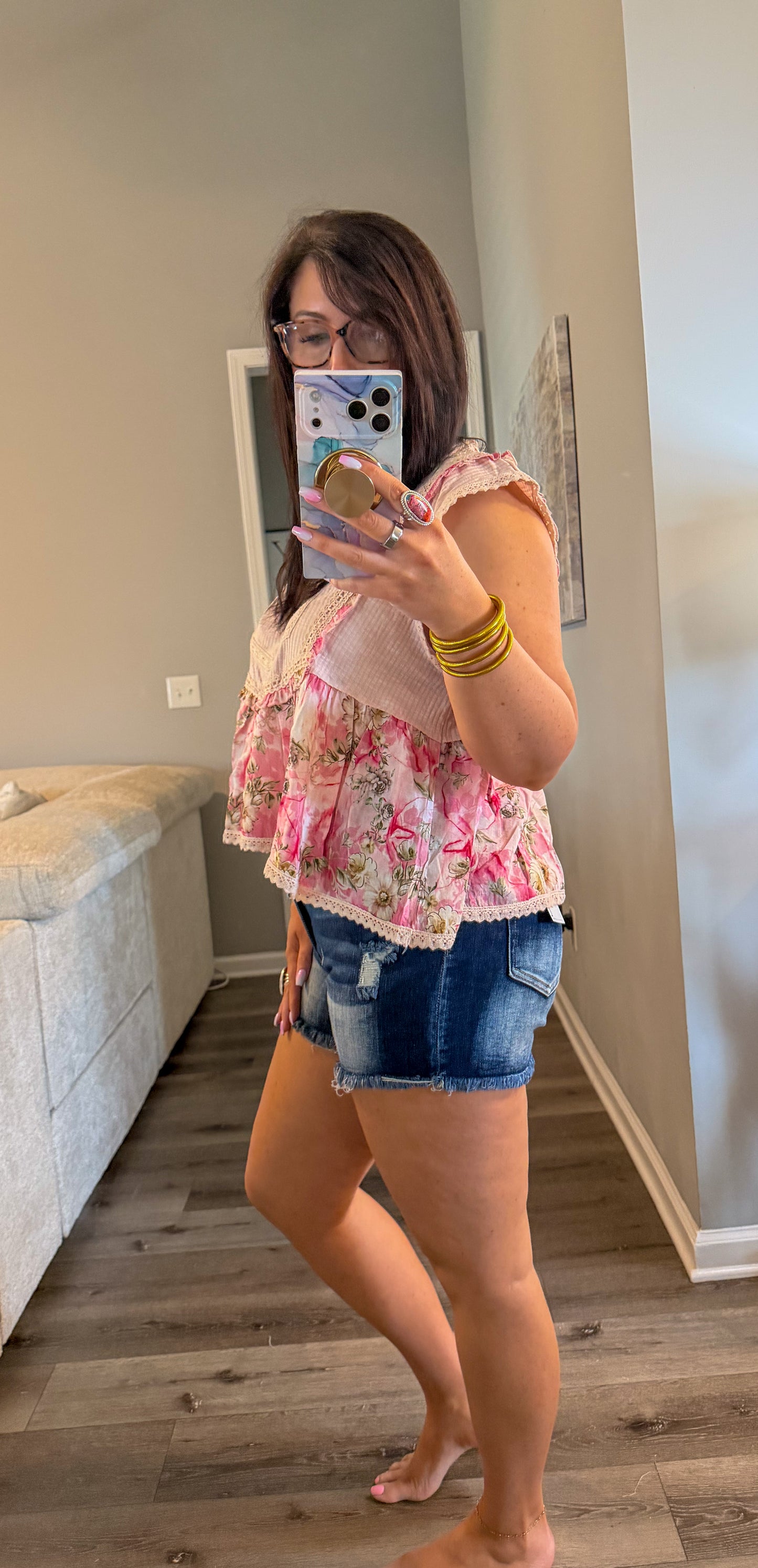 Floral Ruffle Top