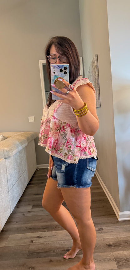Floral Ruffle Top