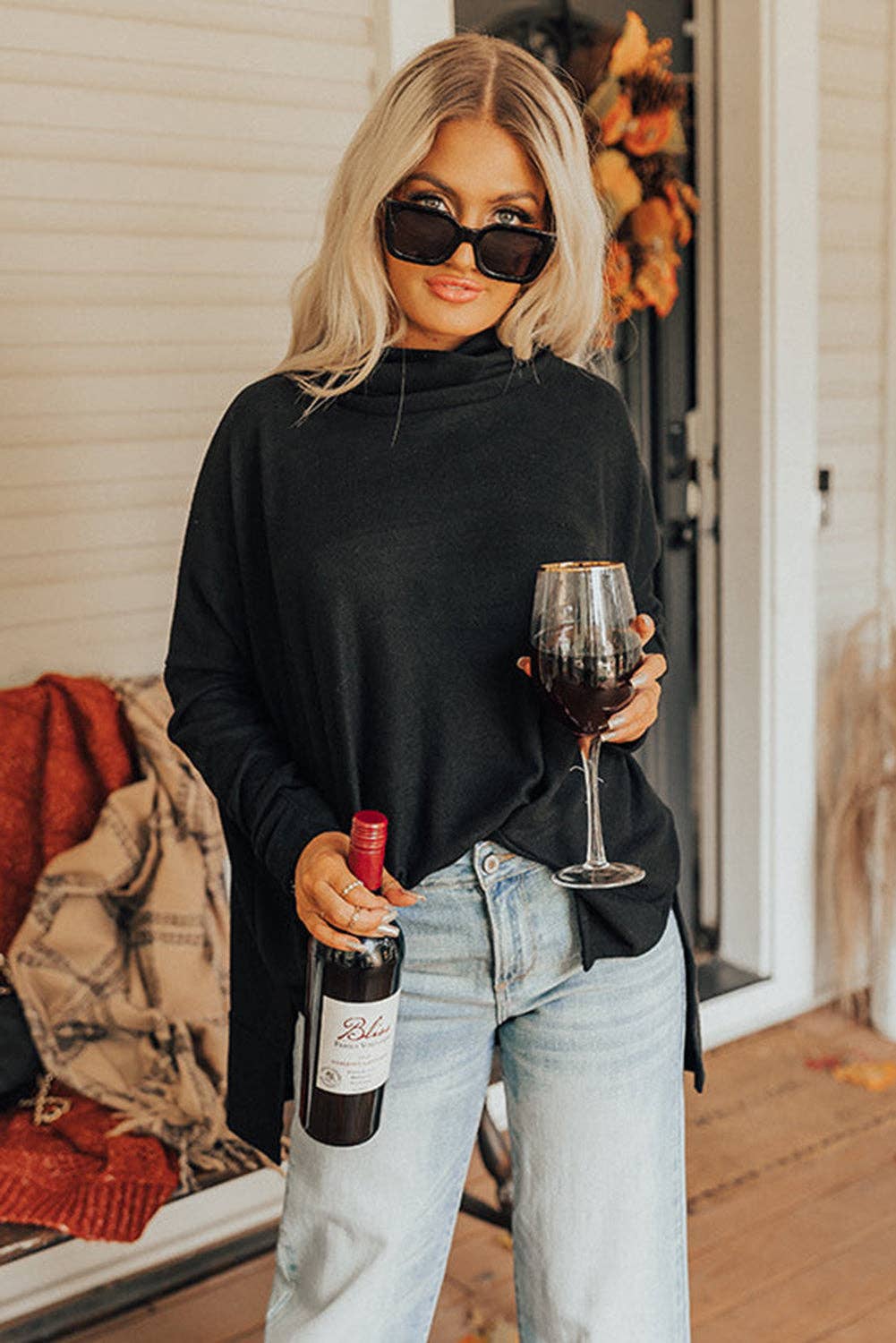 Cowl Neck Tunic Top