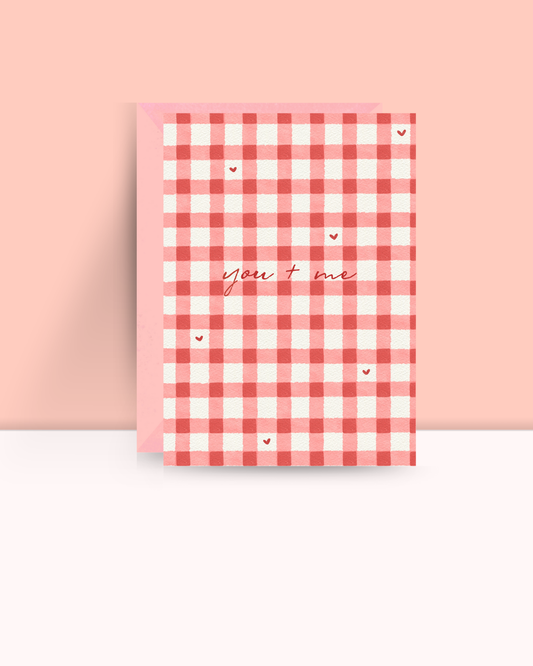 You + Me Gingham Greeting Card