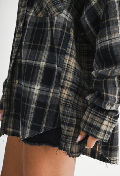 After Hours Plaid Button Down