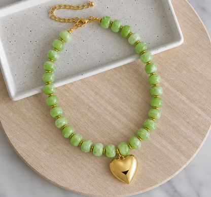 Heart of Gold Beaded Necklace
