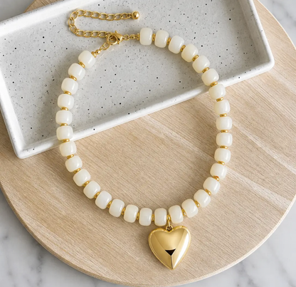 Heart of Gold Beaded Necklace