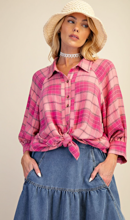 Pretty in Plaid Top