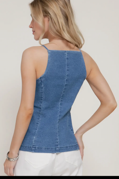 Denim Vest Top