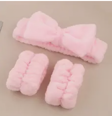 Spa headband and wristband set