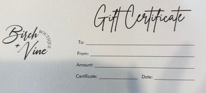 Gift certificate