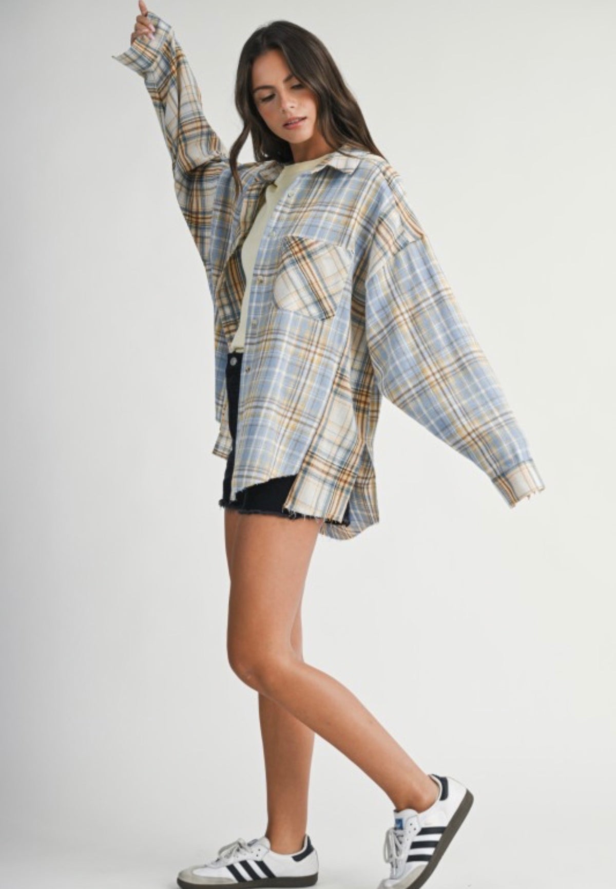 Blue Skies Plaid Button Down