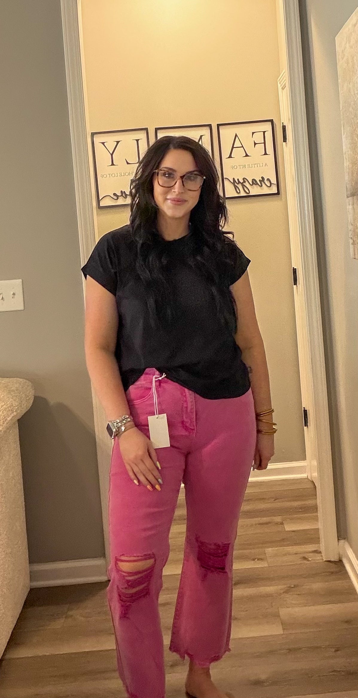 Hot pink pants