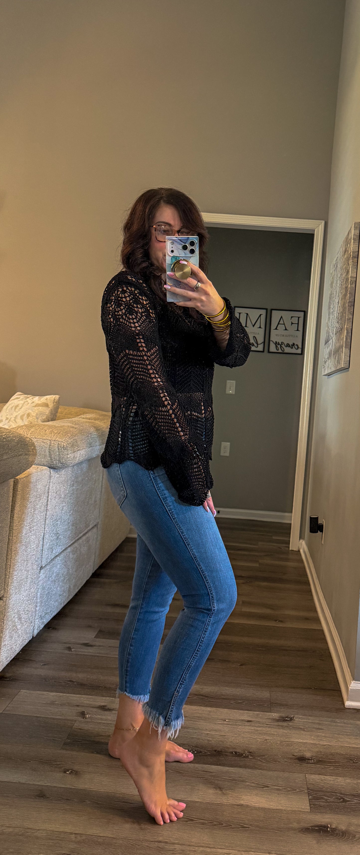 Open Knit Sweater Pullover