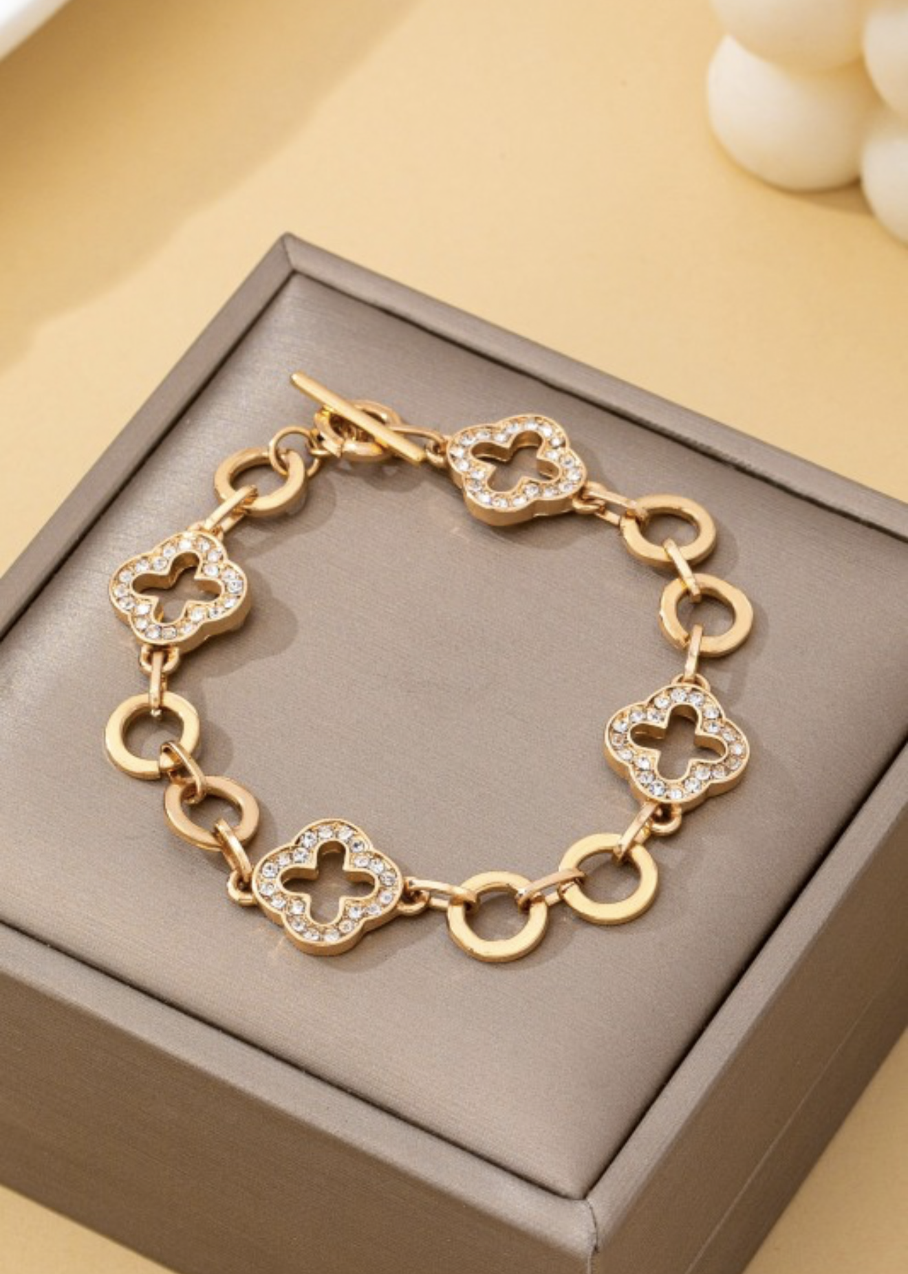Clover and Crystal Bracelet