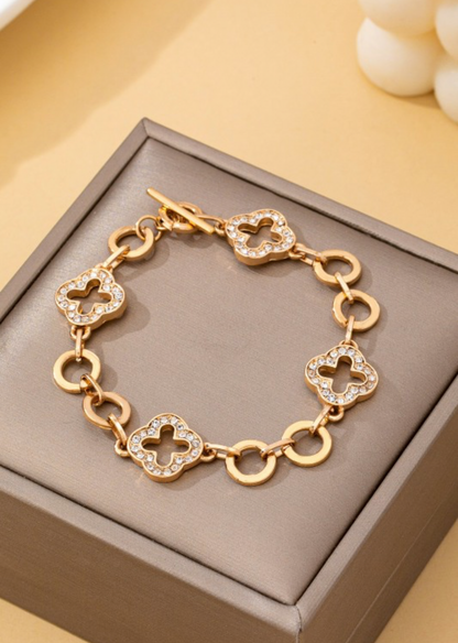 Clover and Crystal Bracelet
