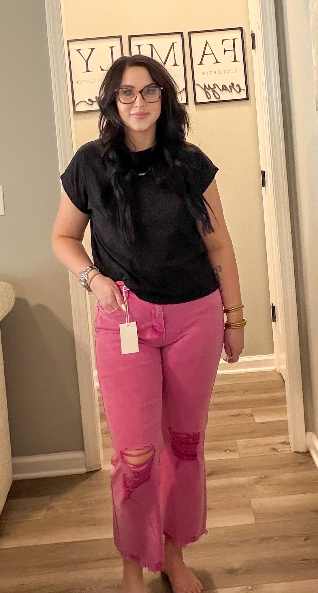 Hot pink pants