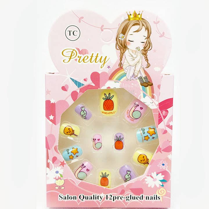 Cute Fancy Press On Kids Nails Set