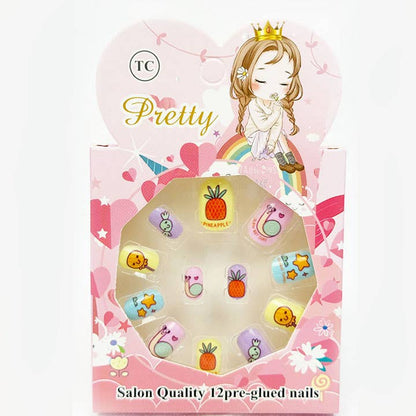 Cute Fancy Press On Kids Nails Set