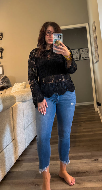 Open Knit Sweater Pullover