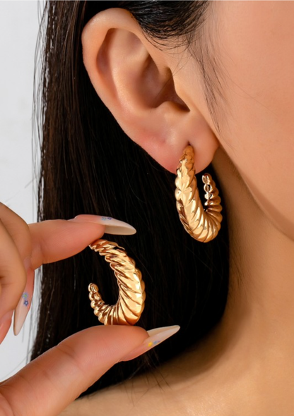 Golden Twist Hoops