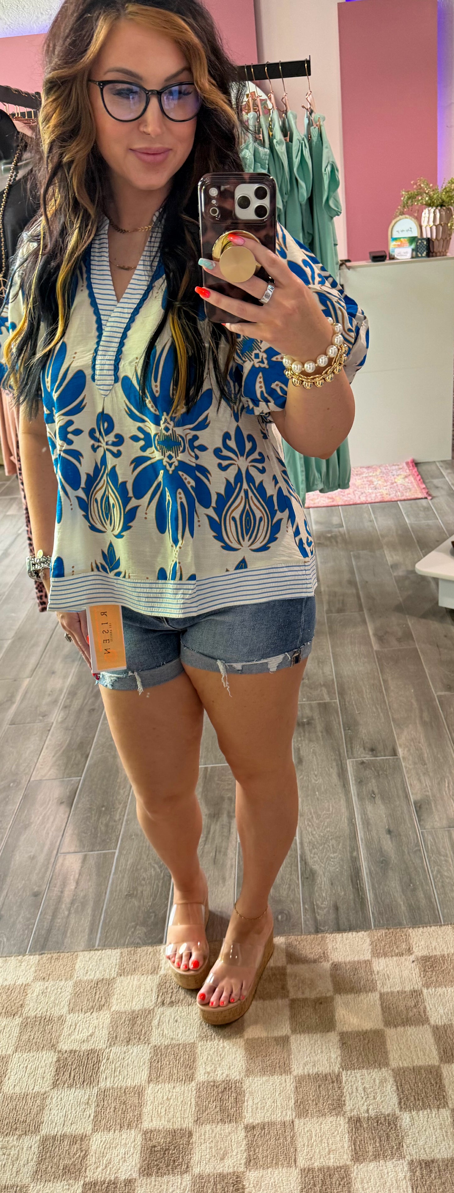 Indigo glow blouse