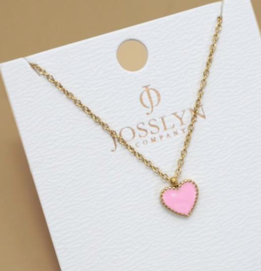 Pink heart necklace