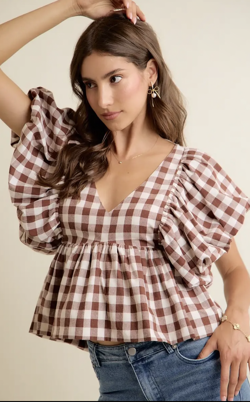 Sweet as Honey Gingham Top