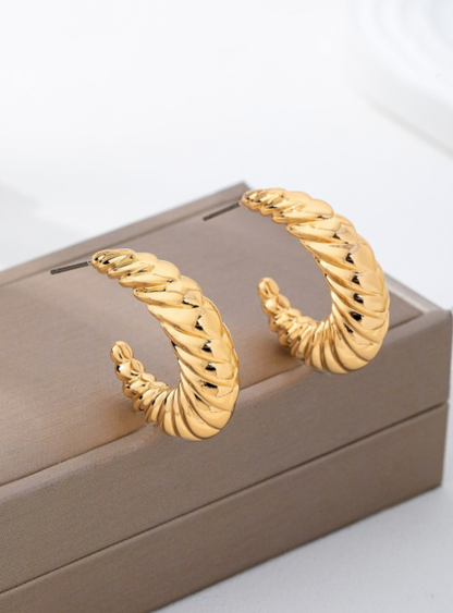 Golden Twist Hoops
