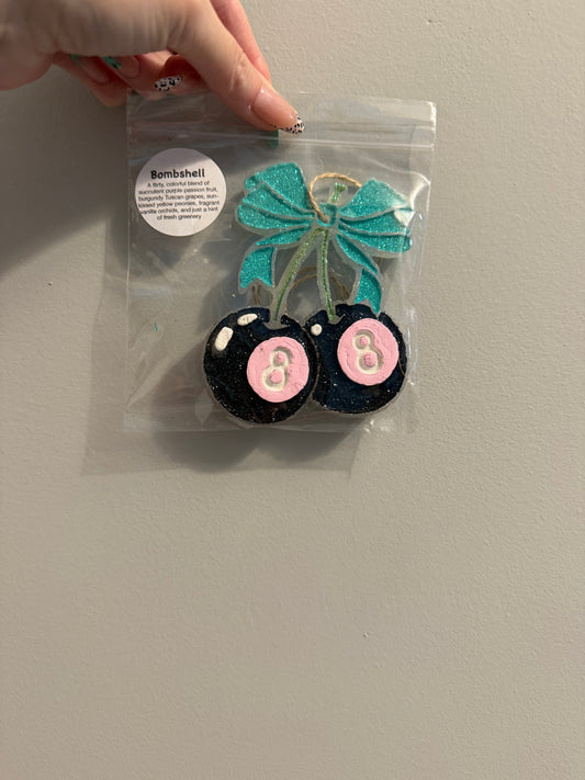 Eight ball car freshie (turquoise)
