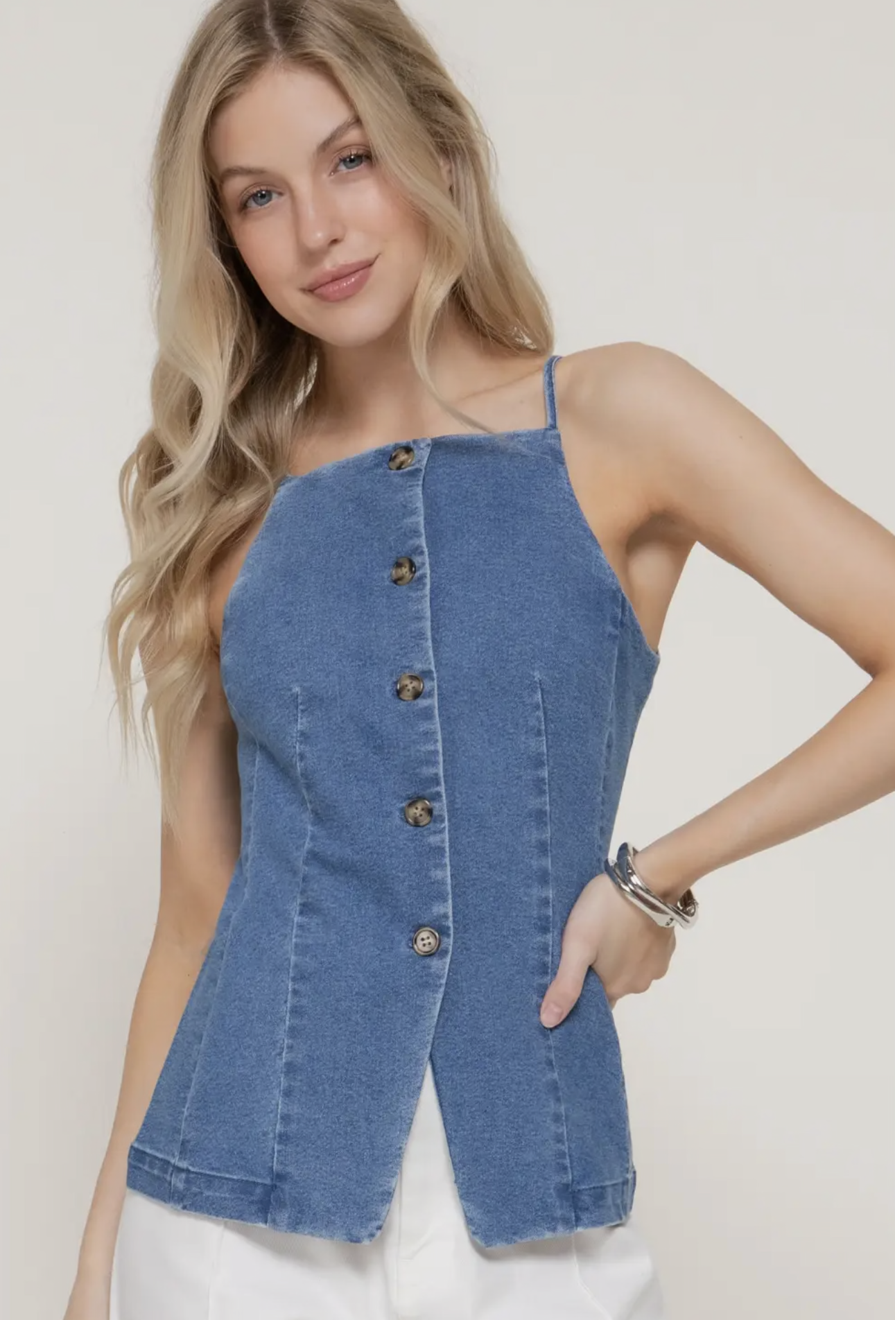 Denim Vest Top