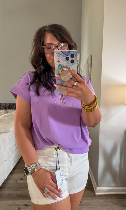 Lavender Breeze Zip Top