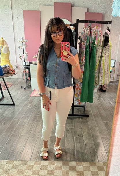 Sweet Caroline Denim Top