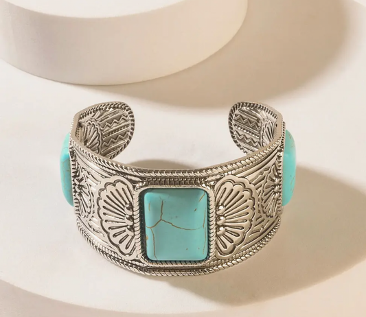 Desert teal cuff bracelet