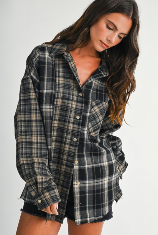 After Hours Plaid Button Down