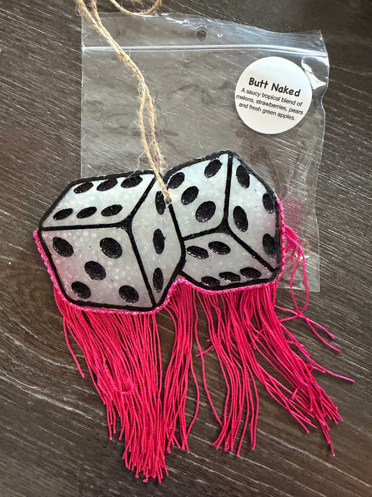 Dice with fringe (pink)