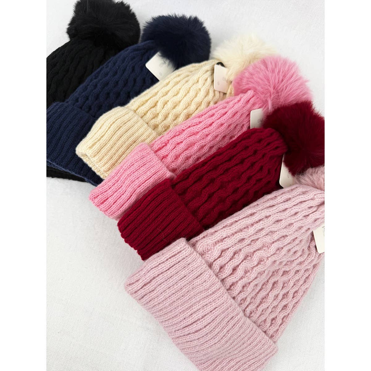 Double Layer Beanie with Pom Pom