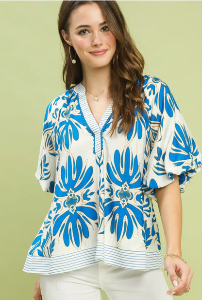 Indigo glow blouse