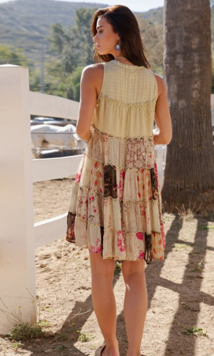 Sweet Sage Patchwork Dress